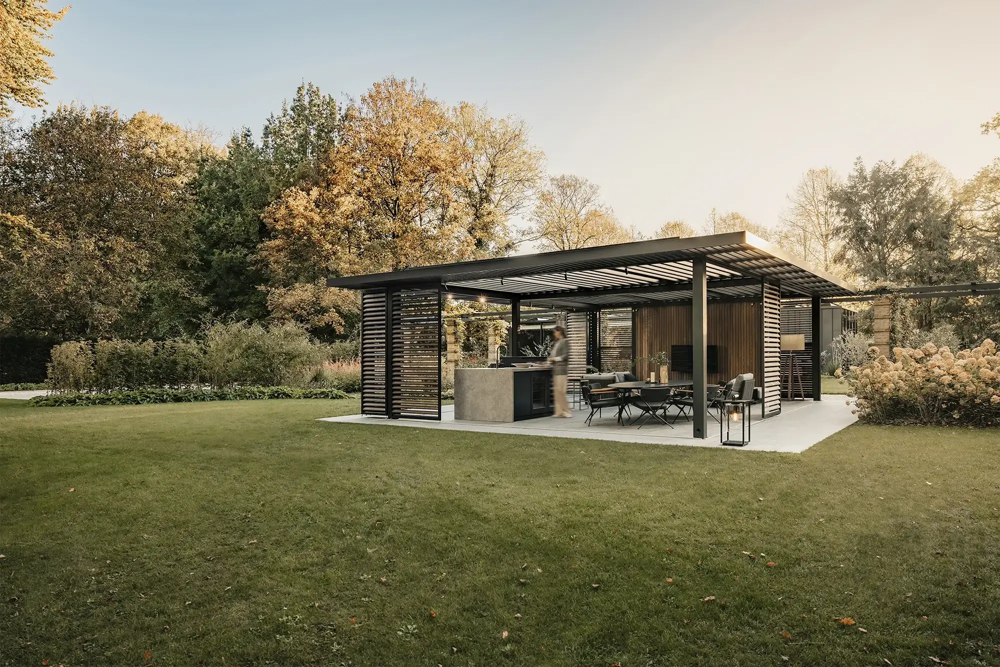 Terrasse couverte par une pergola Renson