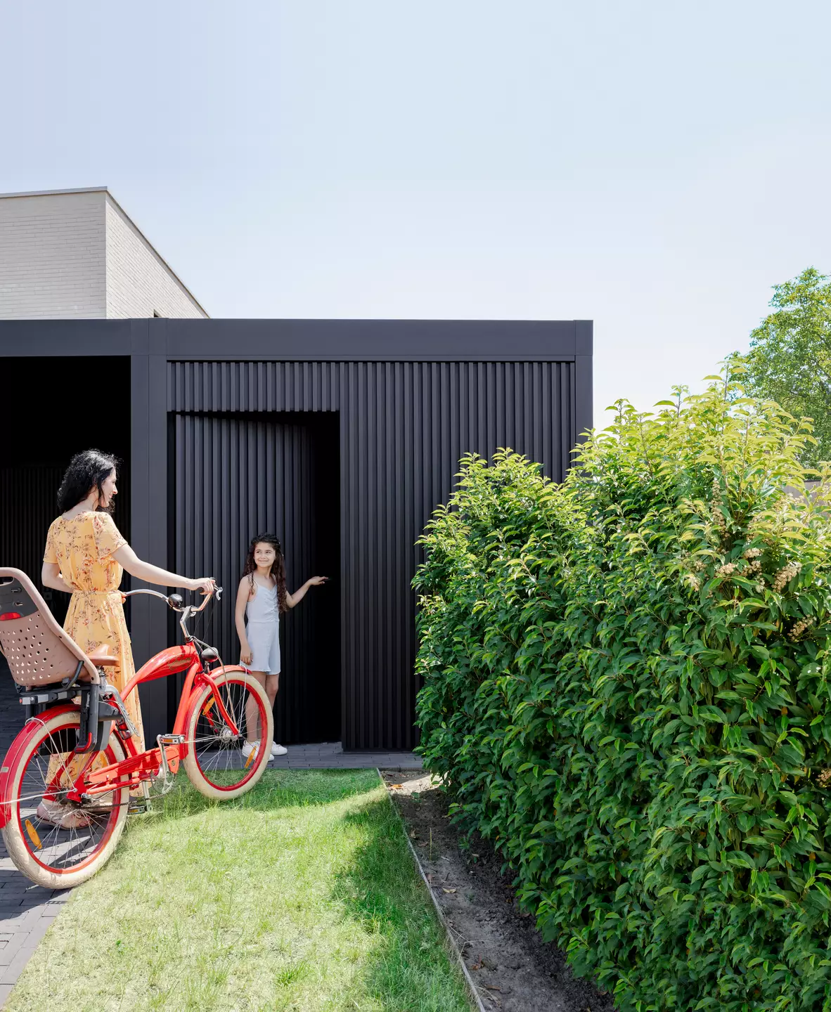 Renson carport with integrated storage for equipment