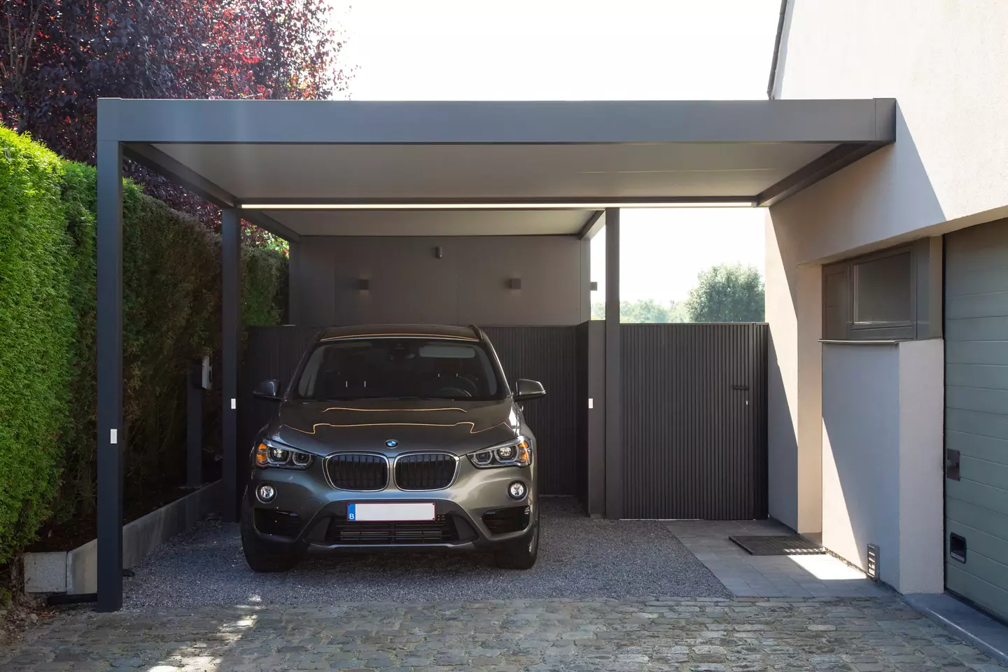Renson carport with campervan storage